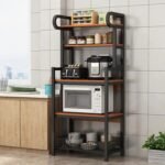 Kitchen wooden Bakers rack,  kitchen accessories rack, metal wood rack, large high quality rack for large size ovens, Microwave stand ,Kitchen storage rack, Rolling kitchen cart, Appliance storage rack, Kitchen organizer rack, Heavy large size rack 25 KG