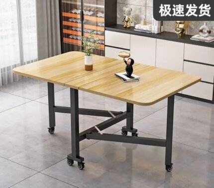 portable dining table for small spaces, 4 6 seater dining table, modern foldable kitchen dining table, space saving foldable dining table, modern dining table with wheels, collapsible dining table, luxury stylish dining table of marble design wood mdf